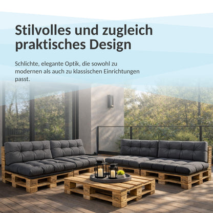 POKAR Palettenkissen 2er Set Sitzkissen 120x80 + Rückenkissen, Grün