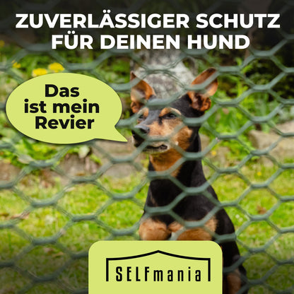 SELFmania Hundezaun 25 m x 120 cm, mobiler Begrenzungszaun in Schwarz