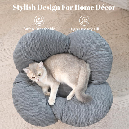 CheerPals Katzenbett Blumenform, erhöhtes Katzensofa aus Birke, 55 cm