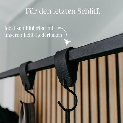 Homemetall Kleiderstange Deckenmontage – Schwarz Metall B80cm