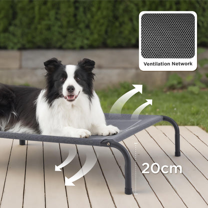 BEDSURE Hundeliege erhöht, Outdoor Hundebett grau, 124x80 cm