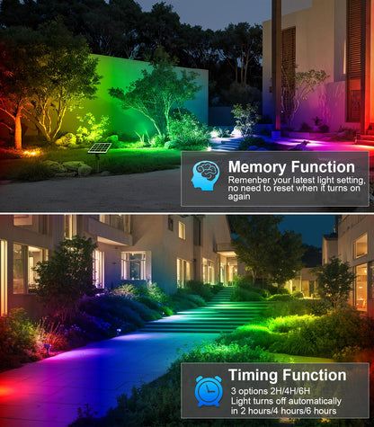MEIKEE Solarstrahler RGB + Weiss, Gartenleuchte 4 Stück, IP66