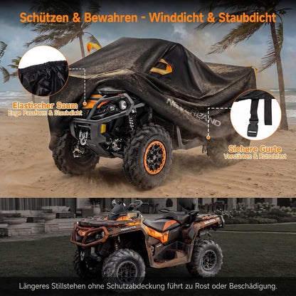NEVERLAND Abdeckplane für Quad ATV XXXL, 210D Oxford, orange