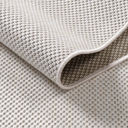 Taracarpet In- & Outdoor-Teppich Flachgewebe Creme Weiss 160x220 cm