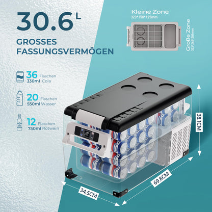 EUHOMY CF35 Kompressor-Kühlbox 30,6 L mit App und LCD-Display