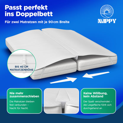 NAPPY Liebesbrücke 180 x 200 cm Matratzenkeil mit Verbinder, waschbar