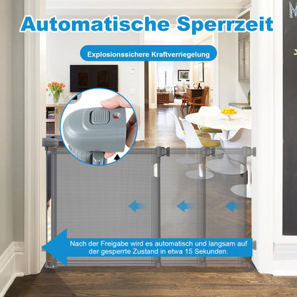 Eyeleaf Ausziehbares Treppenschutzgitter Grau 140 cm