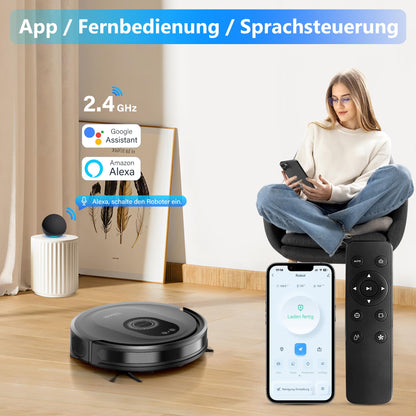 Tikom G8000 Max Saugroboter mit Wischfunktion, 5000 Pa, WLAN