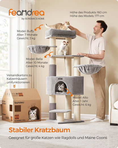 Feandrea PCT003N01 Kratzbaum für grosse Katzen - Taubengrau