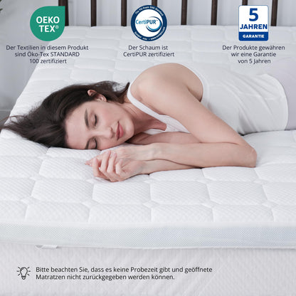 EGO HOME Schaumstoff Matratzentopper 7 Zonen Öko-TEX 140x200 cm