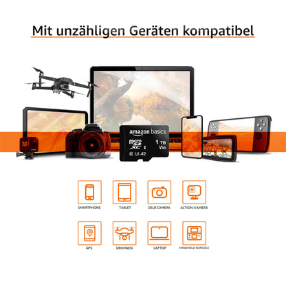 Amazon Basics MicroSDXC Speicherkarte 1TB A2 U3 - Schwarz