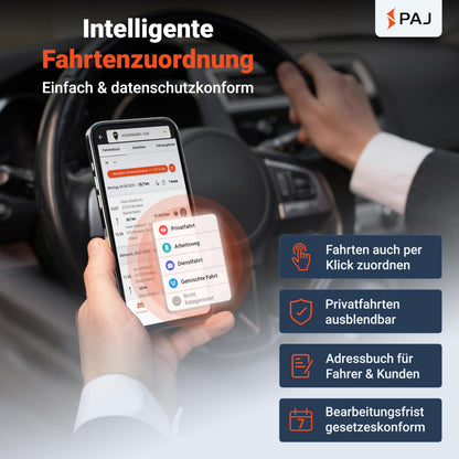 PAJ GPS Elektronisches Fahrtenbuch mit OBD2-Stecker, finanzamtkonform