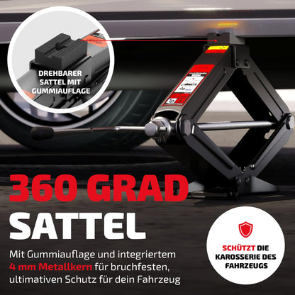 HEYNER Scherenwagenheber 2t UltraLift L PRO mit Ratsche und Tasche