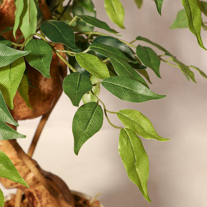 Litake Ficus Baum Kunstpflanze 150 cm – Mit weissem Topf
