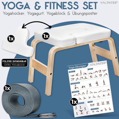 VALENESS® Yoga Kopfstandhocker – Handstand Hocker Weiss