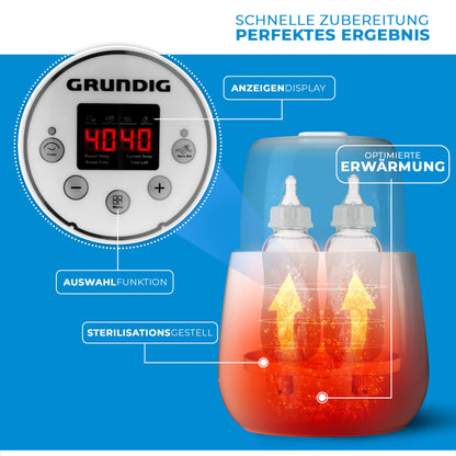 Grundig Flaschenwärmer 3in1 Babykostwärmer mit Sterilisator