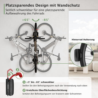 HOKO VELO 30 Fahrrad-Wandhalterung 4er Set schwenkbar bis 30 kg