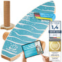 Light Waves Surf Balance Board für Training & Physiotherapie. Ovales Holzdeck auf Rolle. Stärkt Gleichgewicht & Propriozeption.