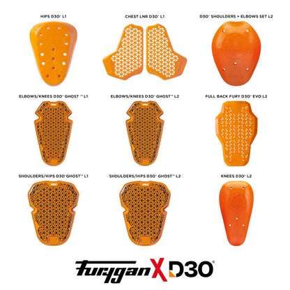 Furygan Full Back Fury D3O EVO Rückenprotektor Level 2 Orange