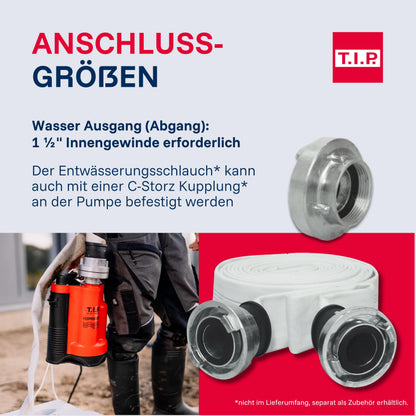 T.I.P. I-Compac 7500 Schmutzwasser-Tauchpumpe mit Schwimmerschalter