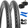 YunSCM Fahrradreifen & Schlauch 2er Set - 28" 700x38C Faltbar AV48mm. Schwarze Faltreifen, Butylschläuche mit AV48mm-Ventil. Für sicheres Radfahren.