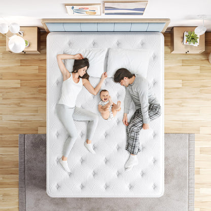 TeQsli Gel-Federkernmatratze 90x200 cm H3, 9-Zonen Taschenfederkern