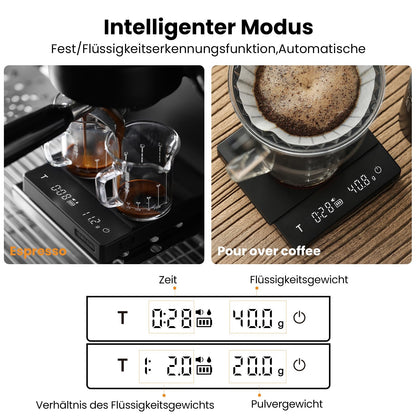 MHW-3BOMBER Mini Kaffeewaage ES6029B-OS mit Timer, Schwarz