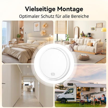 CHZHVAN Rauchmelder FSI-3004 mit 10-Jahres-Batterie, 10er Set
