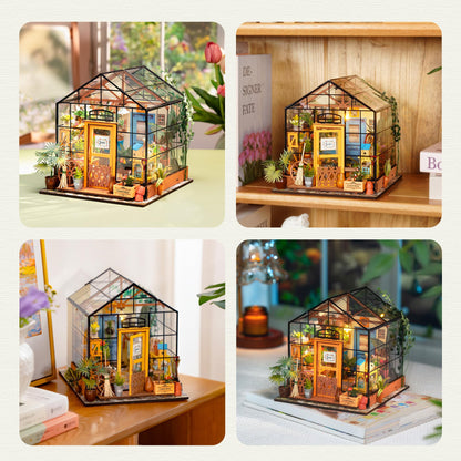 Rolife Miniatur Haus Cathys Blumenhaus DG104, 3D Holzpuzzle mit LED