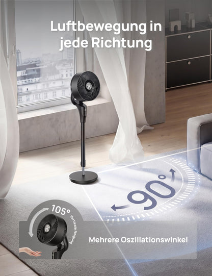 DREO PolyFan 353 Standventilator, 20 dB leise, 90° oszillierend
