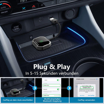 Universal CarPlay Wireless Adapter für iPhone – Wired zu Wireless