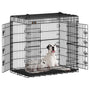 Feandrea Hundekäfig Klappbar – XXL Hoch 122 cm Schwarz PPD050B01: Schwarzer, klappbarer Gitterkäfig. Rückzugsort und Transport für Hunde.