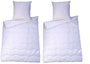 MB Warenhandel24 Bettenset 4-teilig Steppbett 135x200 Kopfkissen 80x80 in Weiss mit Wellensteppung