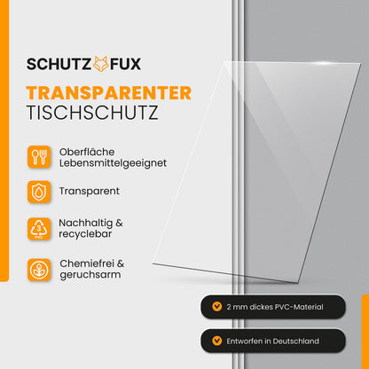 SCHUTZ-FUX Tischfolie 2mm transparent - Tischschutz 100x200 cm