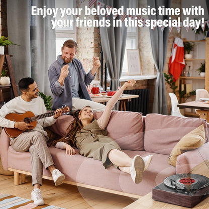 Mersoco Plattenspieler mit Bluetooth, 3-Gang und Stereo-Lautsprecher