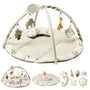 Fortella Baby Spielbogen mit Krabbeldecke & Sensorik – Salbeigrün. Salbeigrün, Bogenstruktur & Decke, für sensorische Babyspiele.