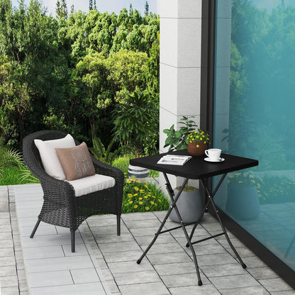 eSituro Klapptisch Gartentisch Balkontisch, Rattanoptik, schwarz