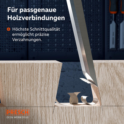 PRESCH Stechbeitel Set für Holz 6-teilig mit Metallschlagkappe