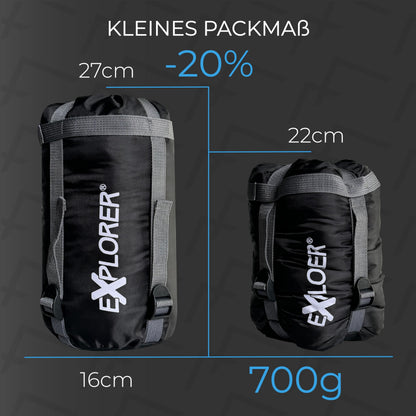 EXPLORER Light 600 Mumienschlafsack, Sommer, 700 g, 210 x 75 cm