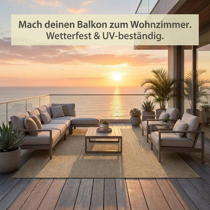 the carpet Kansas Outdoor Teppich Jute-Look wetterfest 140 x 200 cm
