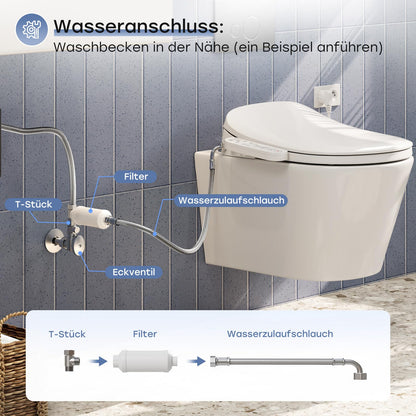 Komfort Smart Dusch WC Sitz - Elektrisch, Bidet, Warmluft