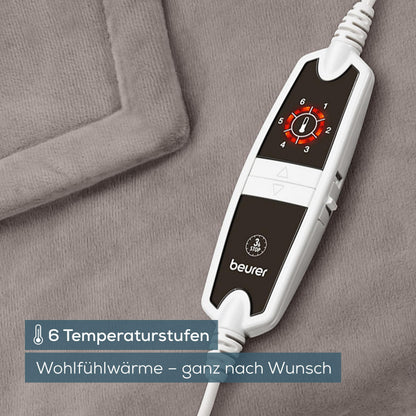 Beurer HD 150 XXL Heizdecke, 200 x 150 cm, 6 Temperaturstufen, taupe