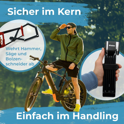 Widder Merkur Faltschloss 99 cm, Sicherheitsstufe 15, mit Halterung