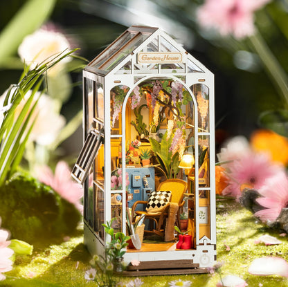 ROBOTIME DIY Book Nook Kit Gartenhaus mit LED, 3D Puzzle Modellbausatz