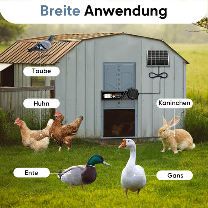 CHAMUTY Automatische Hühnerklappe Solar mit Timer und Fernbedienung