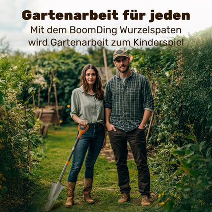 BoomDing Wurzelspaten WSP – Gartenspaten mit Wurzelsäge und Trittkante