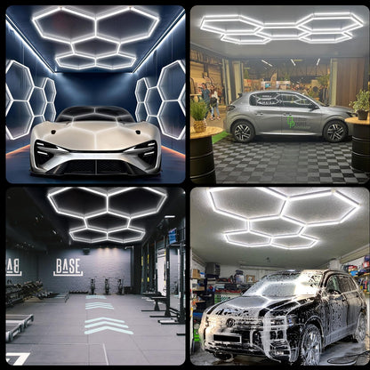 DIKHEE 5-Hex Sechseck LED Garagenlampe – 192W 6500K
