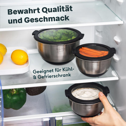 SILBERTHAL Edelstahl Rührschüsseln 5er Set mit Deckel