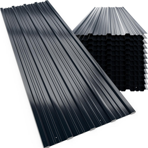 GARDEBRUK® Trapezblech Dachblech Set 7m² - Anthrazit Verzinkt: Anthrazit verzinktes Trapezblech zur Dacheindeckung.