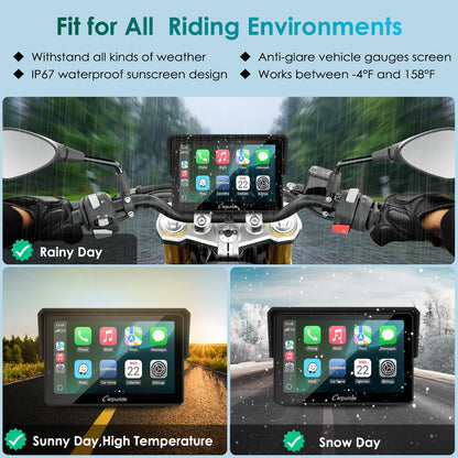 Carpuride W502S Pro Motorrad-Navigationsgerät mit CarPlay, 5 Zoll